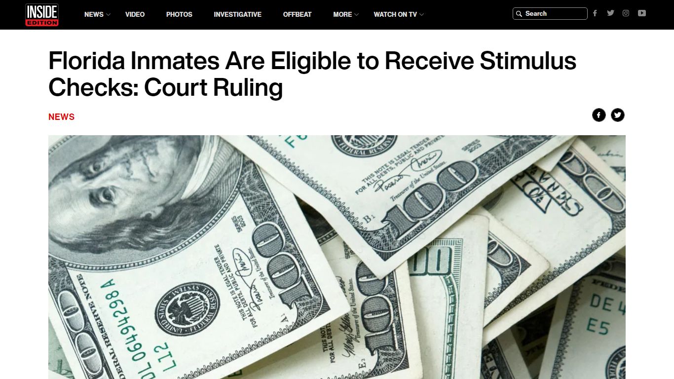 Florida Inmates Are Eligible to Receive Stimulus Checks: Court Ruling